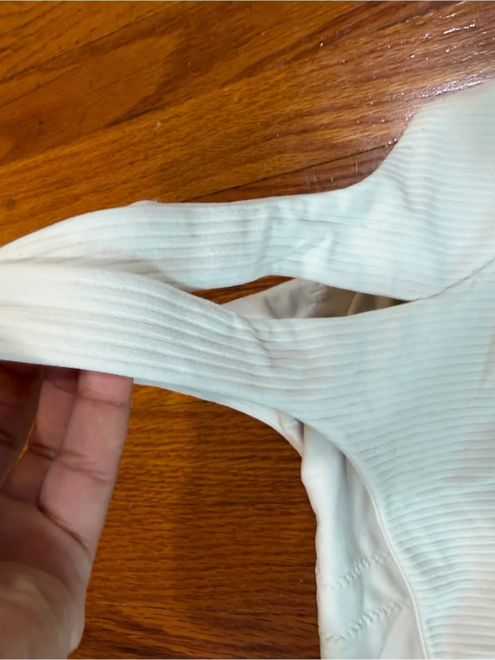 Lululemon One-Shoulder off White Ribbed Crop Top - Women
